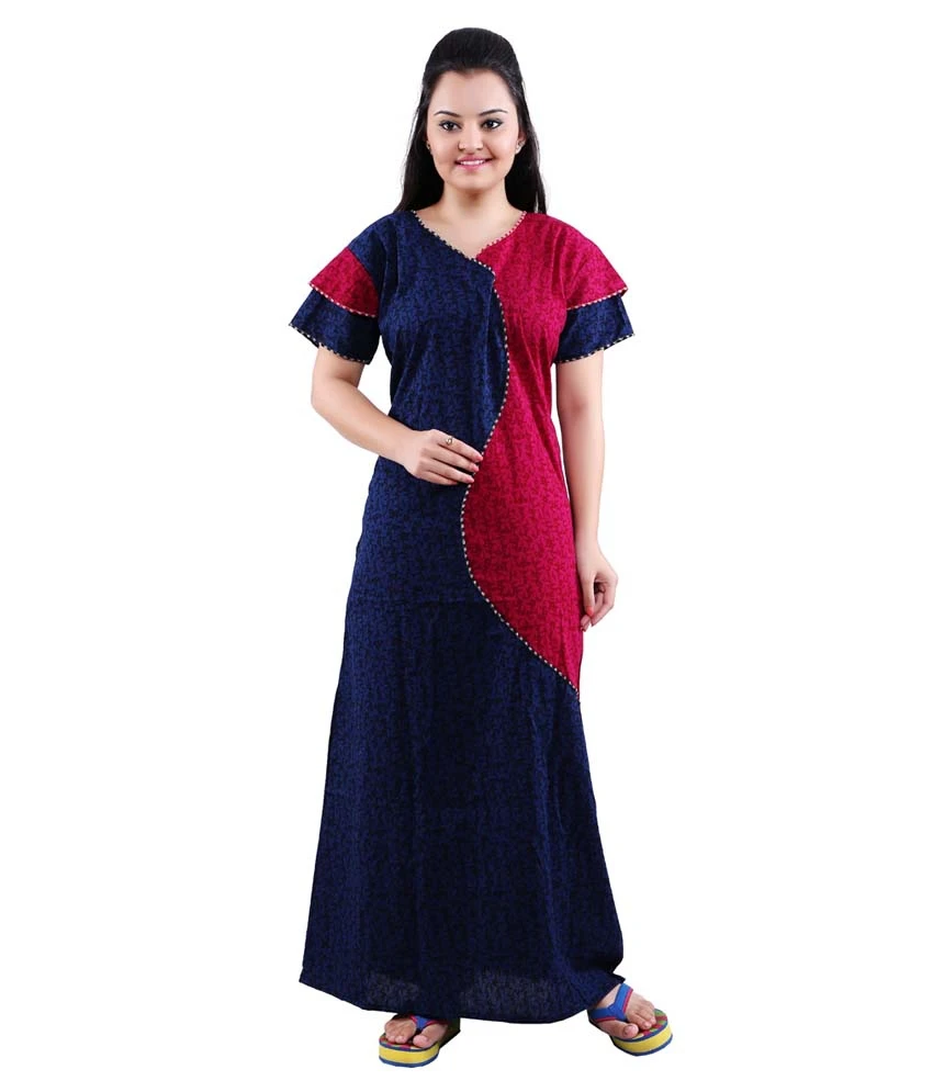 Mahaarani Blue Cotton Nighty
