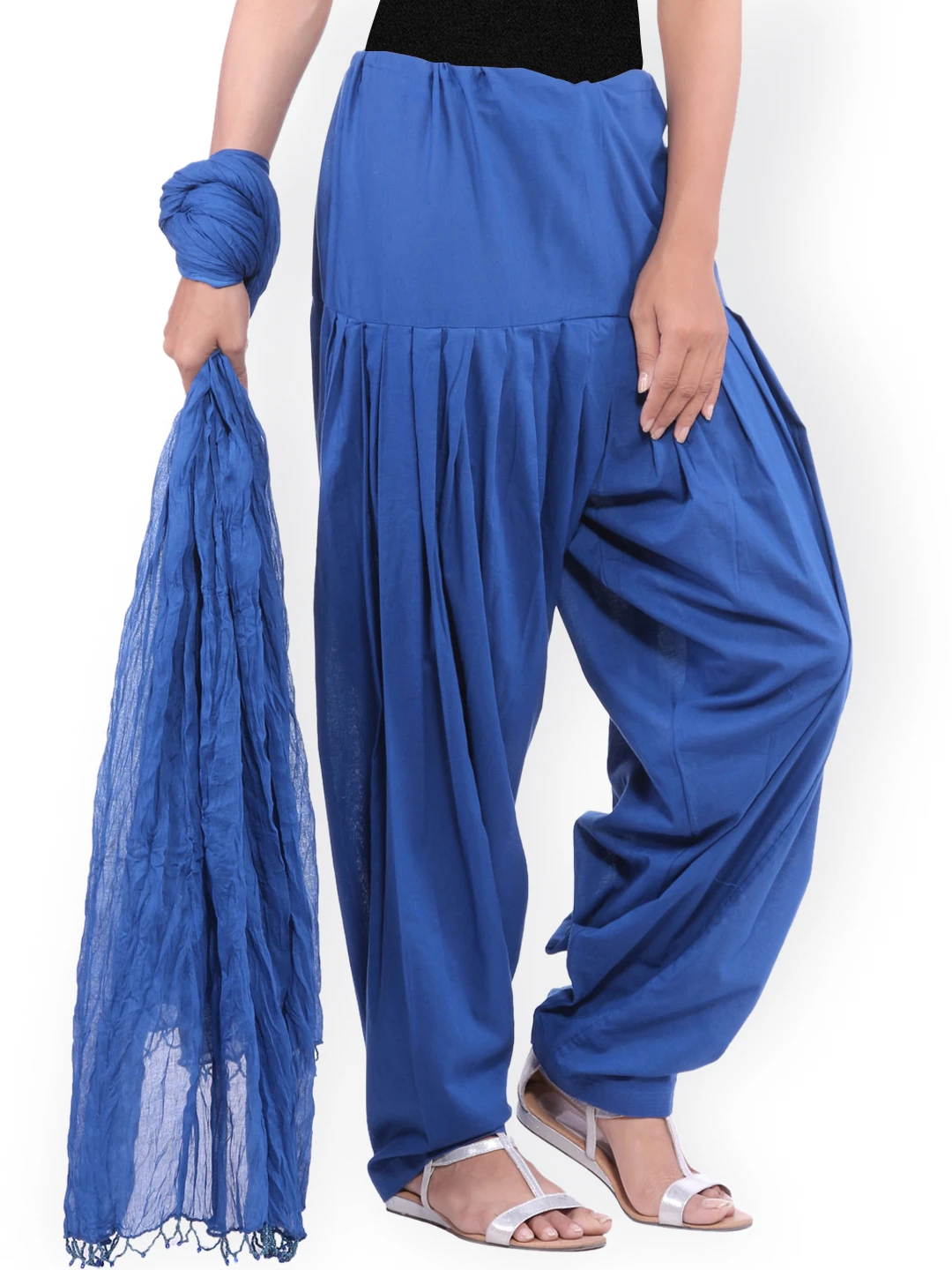 JK Blue Patiala and Dupatta