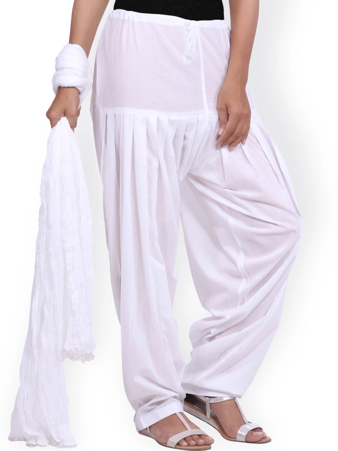 JK White Patiala & Dupatta
