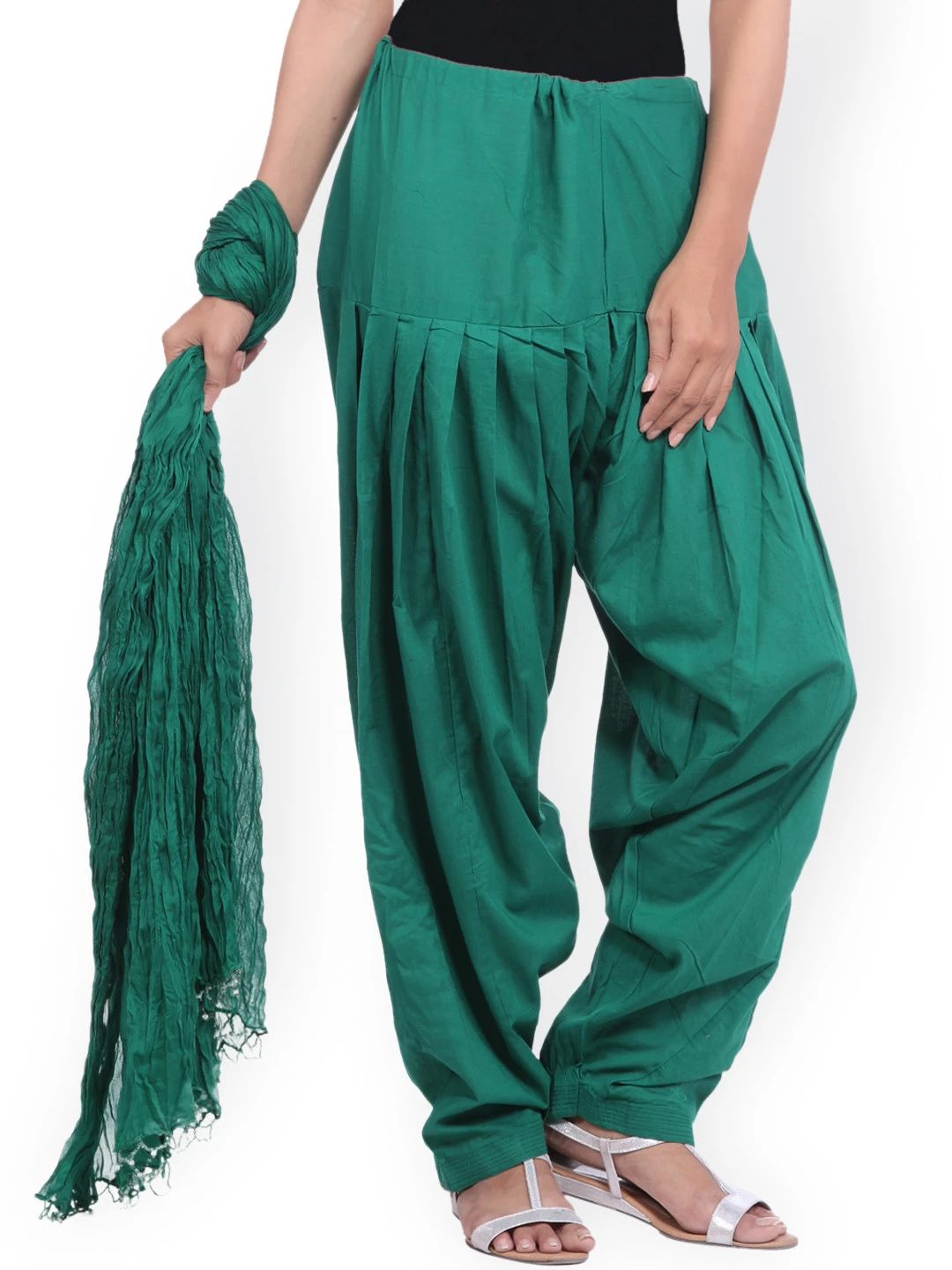 JK Green Patiala & Dupatta