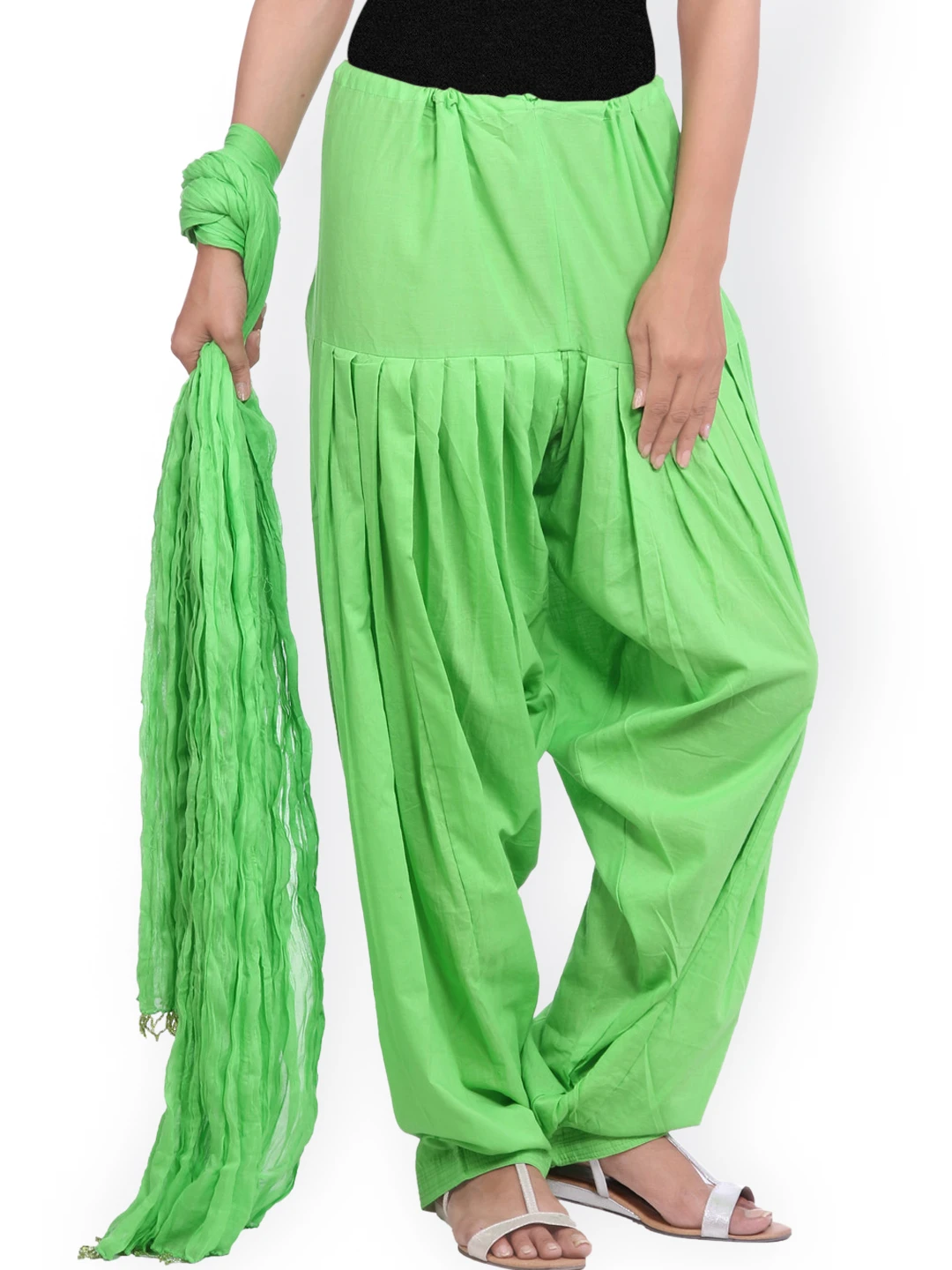 JK Green Patiala & Dupatta