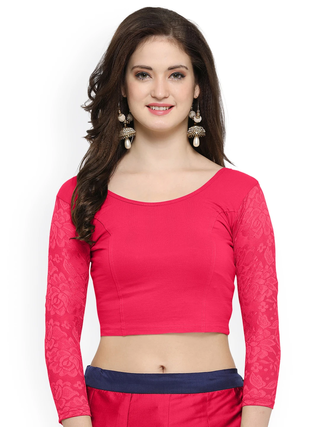 Pink Cotton Lycra Saree Blouse JB-0252
