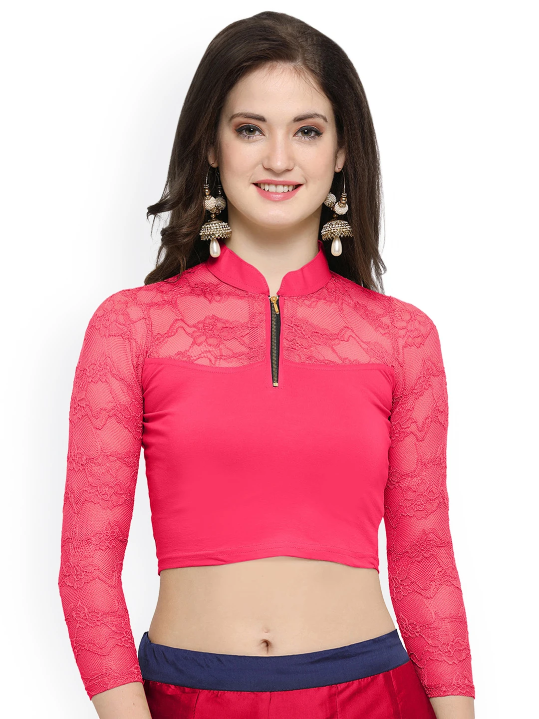 Pink Cotton Lycra Saree Blouse JB-0253