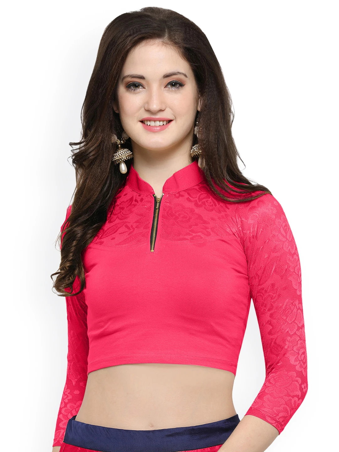 Pink Solid Saree Blouse JB-0257