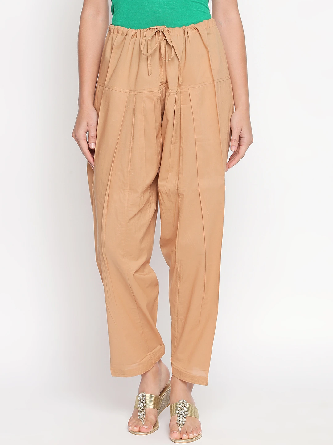 Women Beige Solid Regular Salwar - PRS001