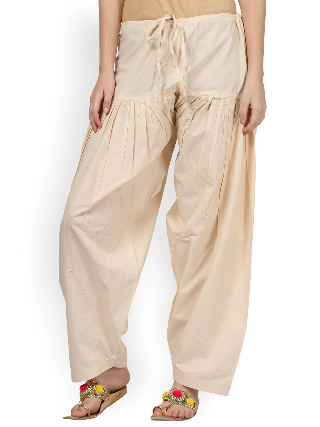 Women Beige Solid Regular Salwar - PRS007