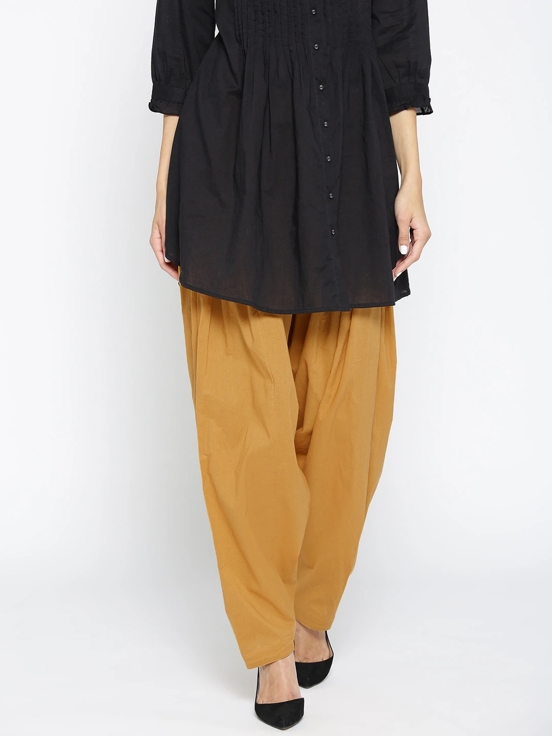 Women Mustard Yellow Solid Regular Salwar - PRS002