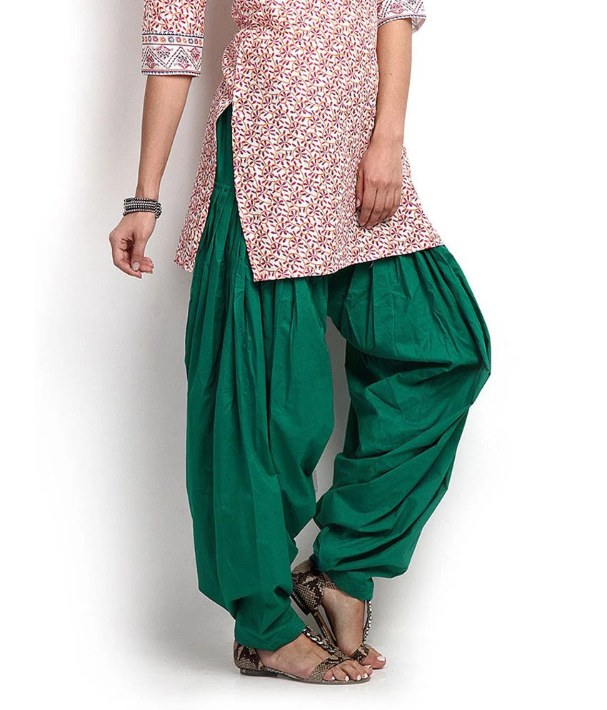 Parvin Green Semi Patiyala Salwars - P0004