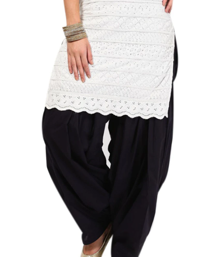 Parvin Black Semi Patiyala Salwars - P0003