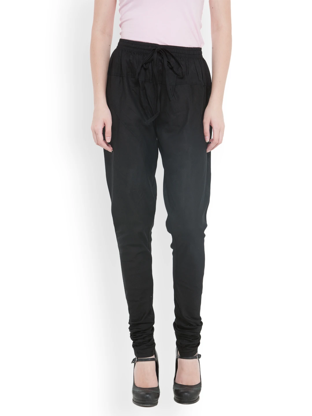 Women Cotton Black Churidar - CD0004