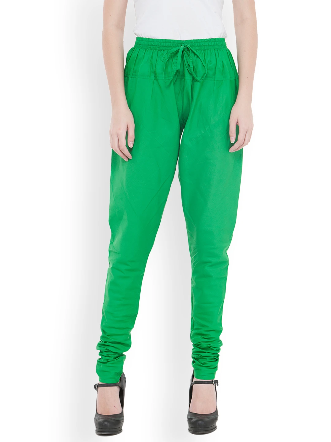 Women Cotton Green Churidar - CD0013