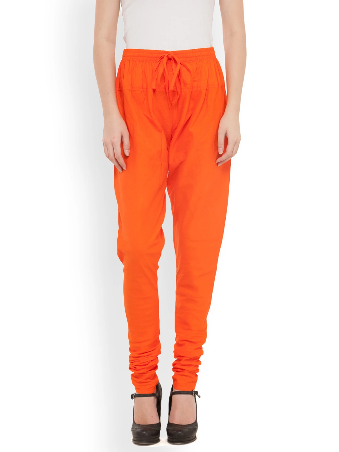Women Cotton Orange Churidar - CD0020