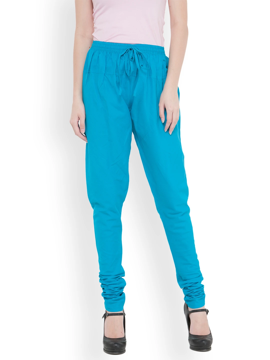Women Cotton Turquoise Churidar - CD0022