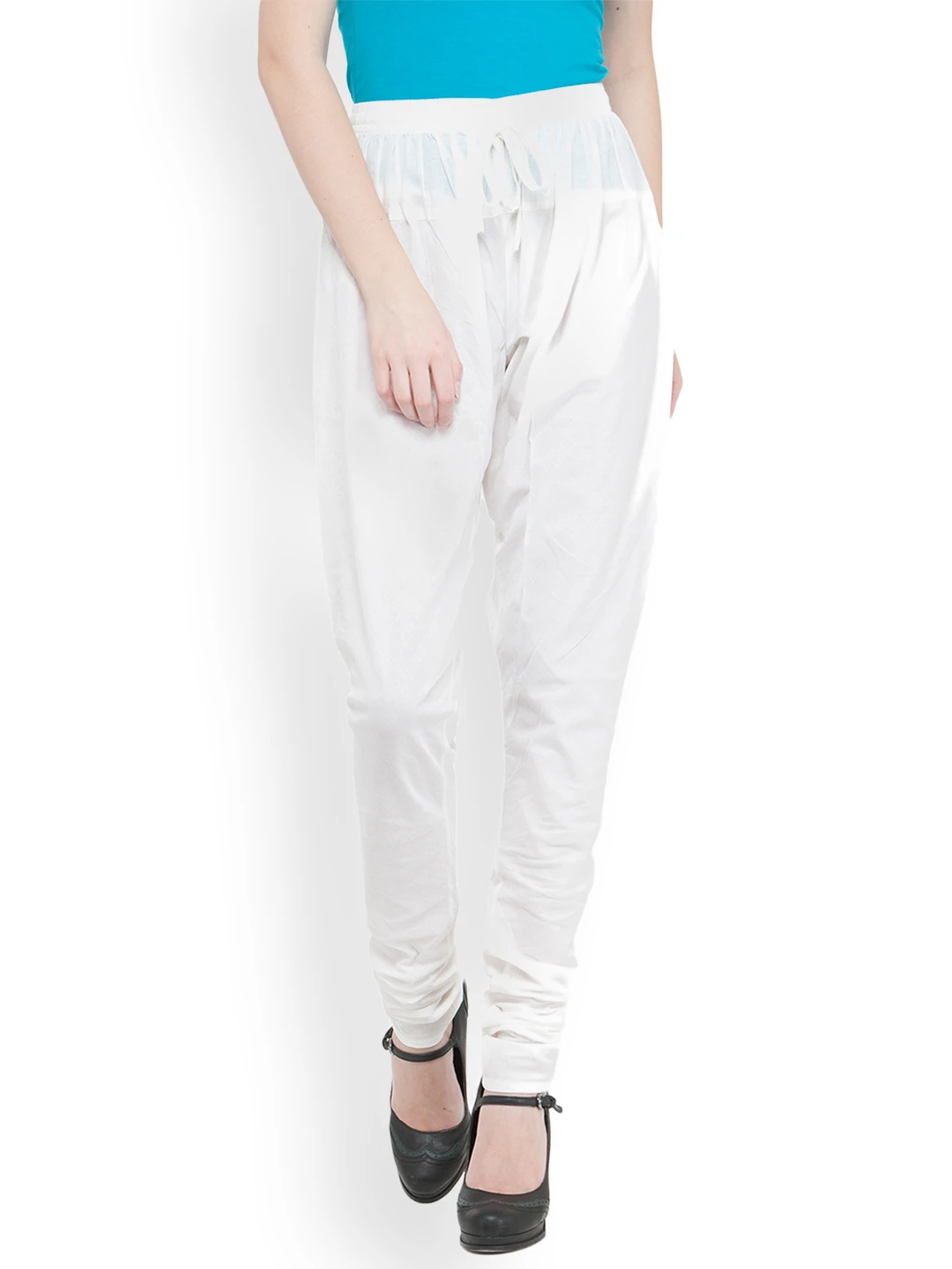 Women Cotton White Churidar - CD0002