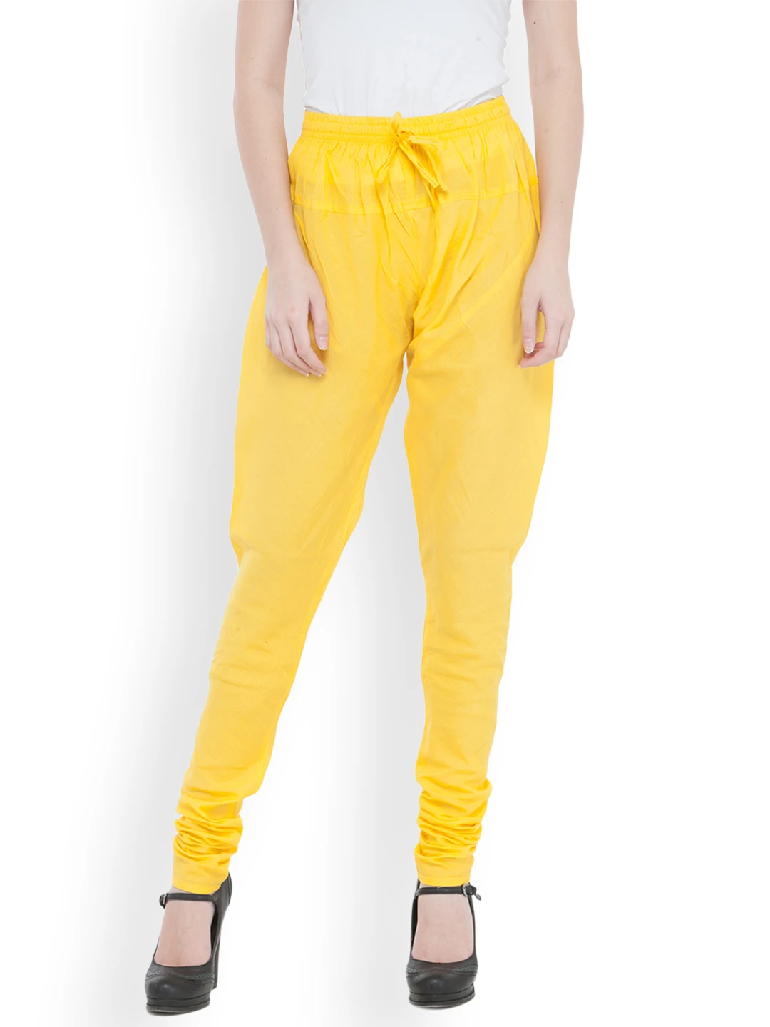 Women Cotton Yellow Churidar - CD00011