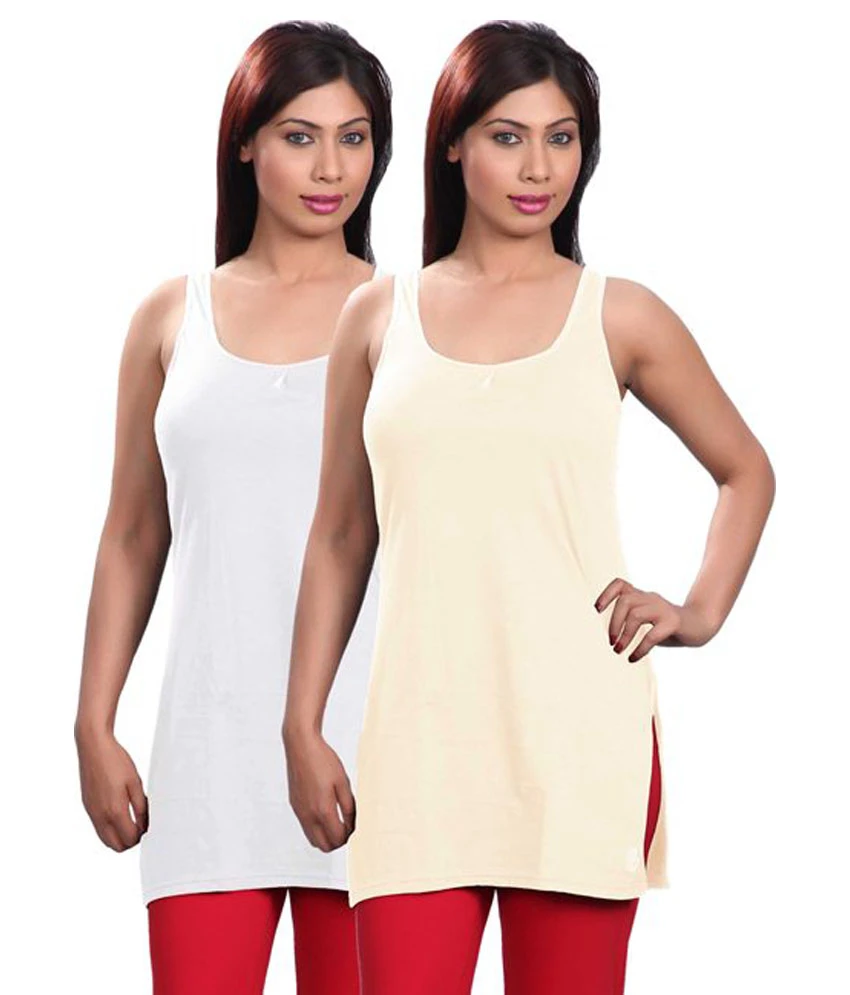 Selfcare White Camisoles Pack of 2