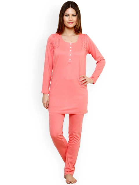 Private Lives Peach-Coloured Pyjama Set NS-256