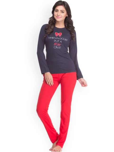 Private Lives Navy & Red Lounge Set NS-0034