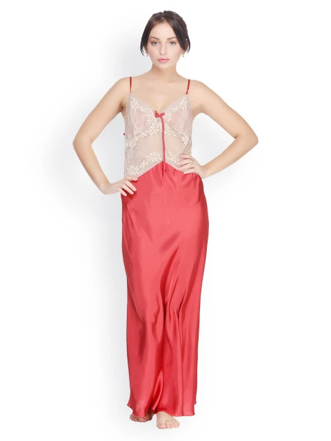 Private Lives Maroon Maxi Nightdress SN-1183