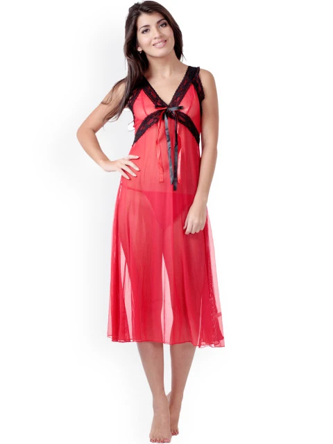 Red Sheer Baby-Doll Nightdress