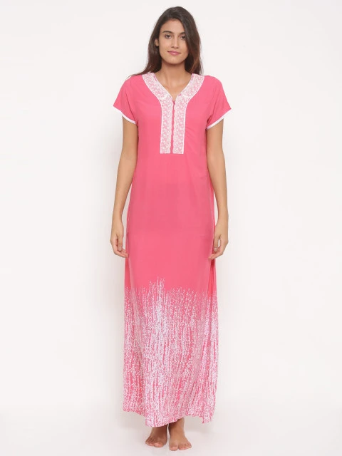 Sweet Dreams Pink Printed Maxi Nightdress 2823A7