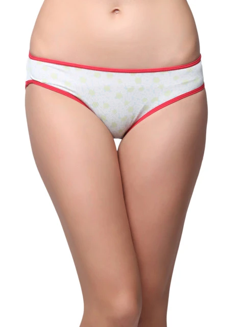 Clovia Women White Printed Briefs PN0082
