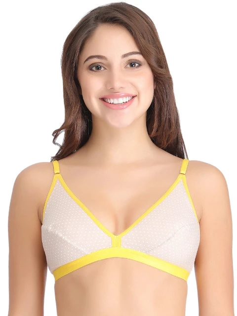 Clovia Beige Printed Medium-Coverage Bra BR0073