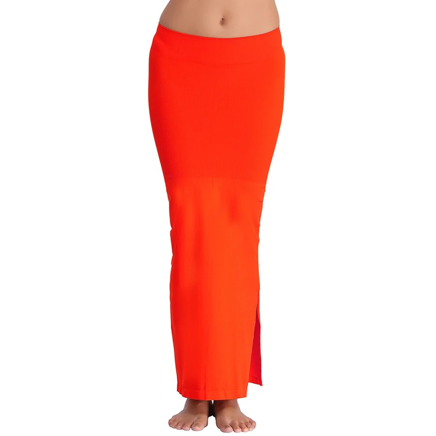 Clovia Knitted Saree Shapewear in Orange