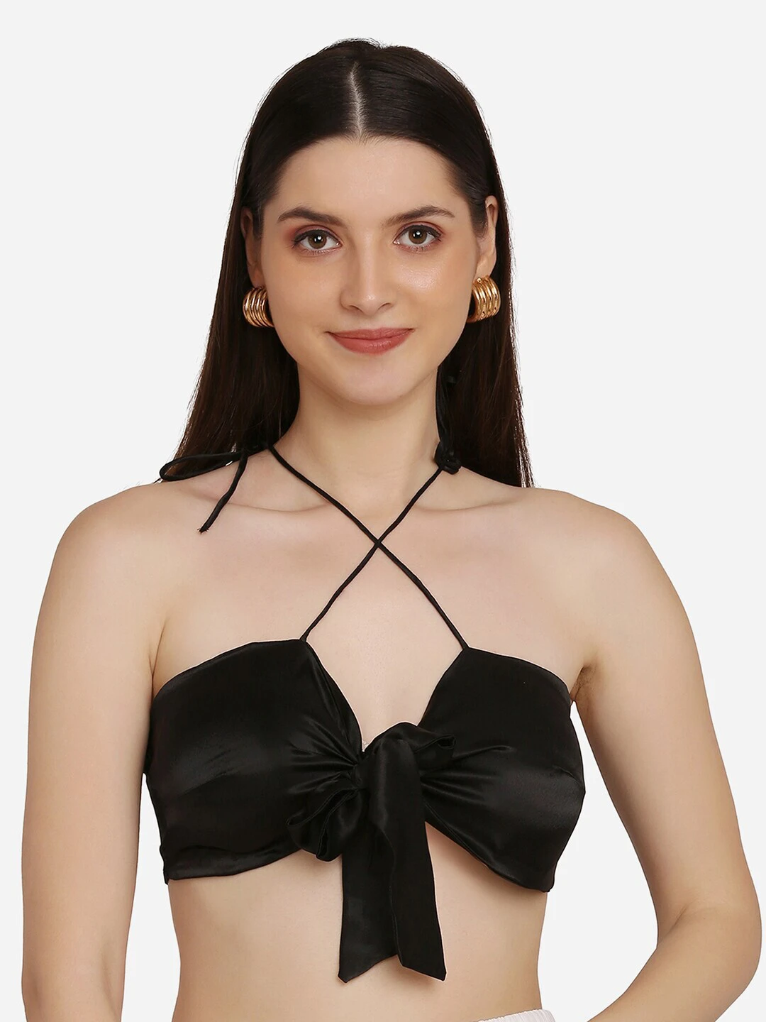 Black Satin Bralette Bra