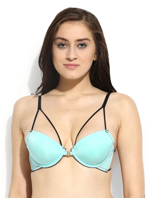 Sea Green Front-Open Bra with Cut-Out Detail DI-527