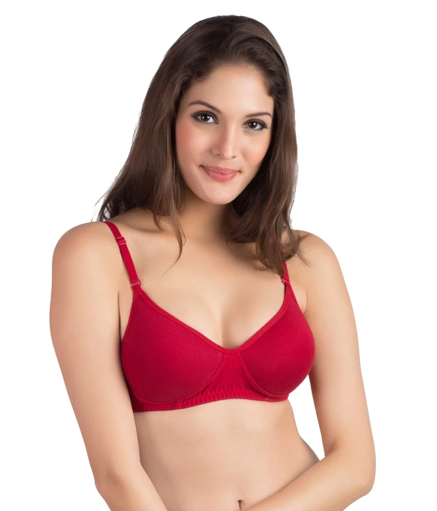 Red Cotton Bra