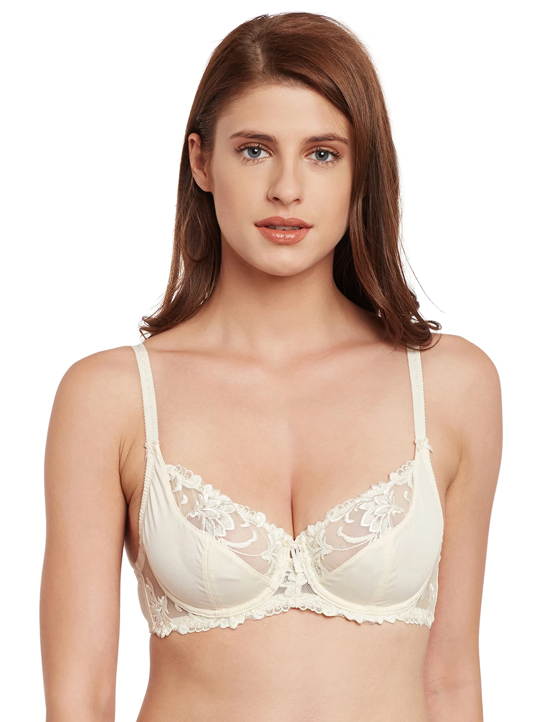 Off-White Self Design Underwired Non Padded Everyday Bra
