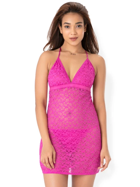 Magenta Lace Baby-Doll NW-0018