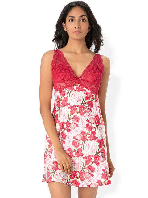 Pink & White Floral Print Baby-Doll NW-0019