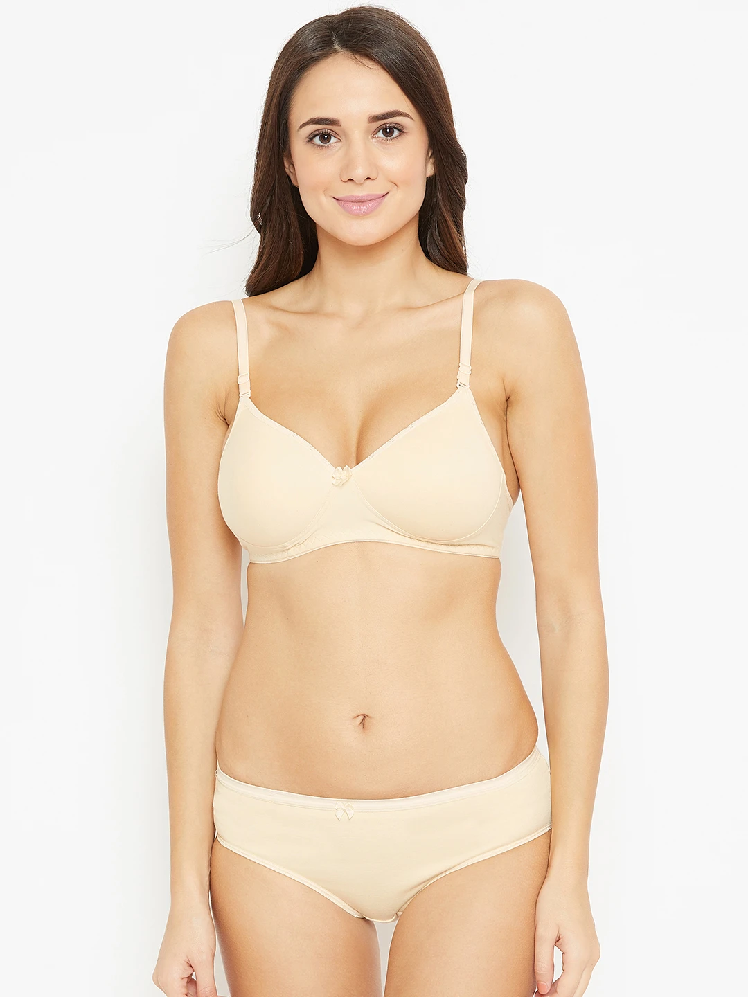 Cream-Coloured Solid Lingerie Set NGLS-01
