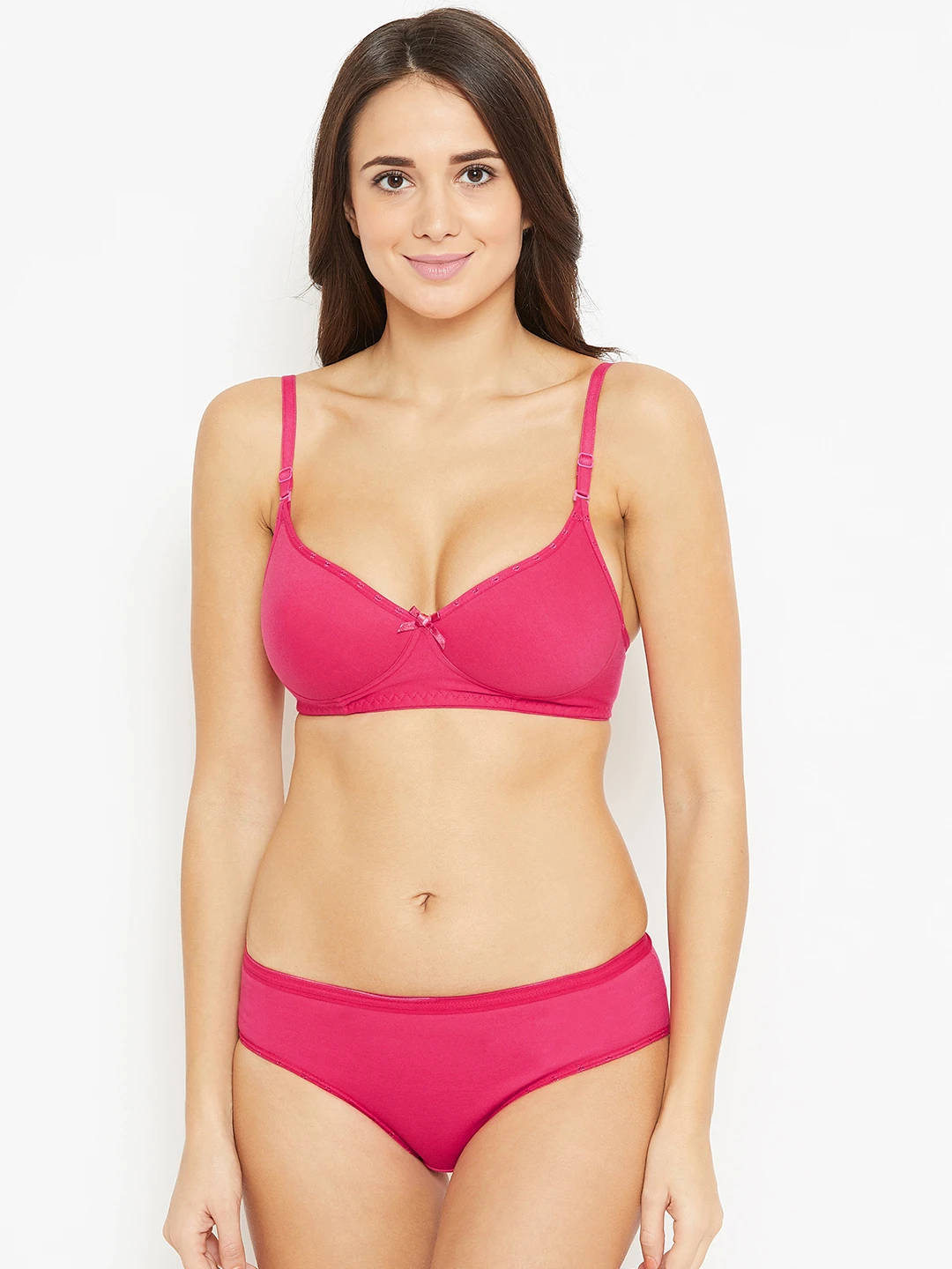 Magenta Solid Bridal Lingerie Set NGLS-06