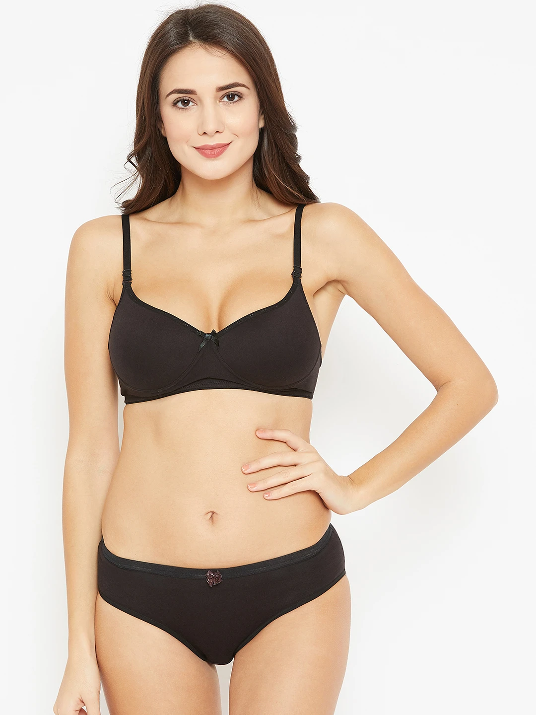 Women Black Solid Lingerie Set NGLS-01