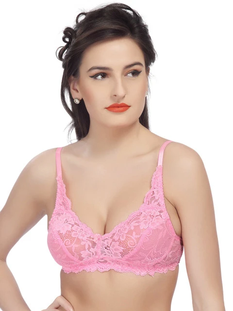 Pink Medium-Coverage Lace Bra BR-8062