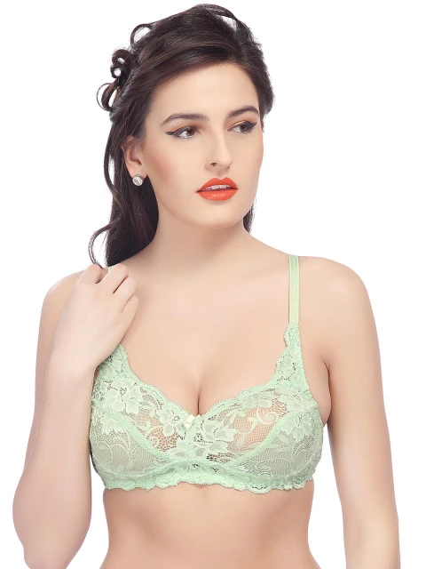 Green Medium-Coverage Lace Bra BR-8062