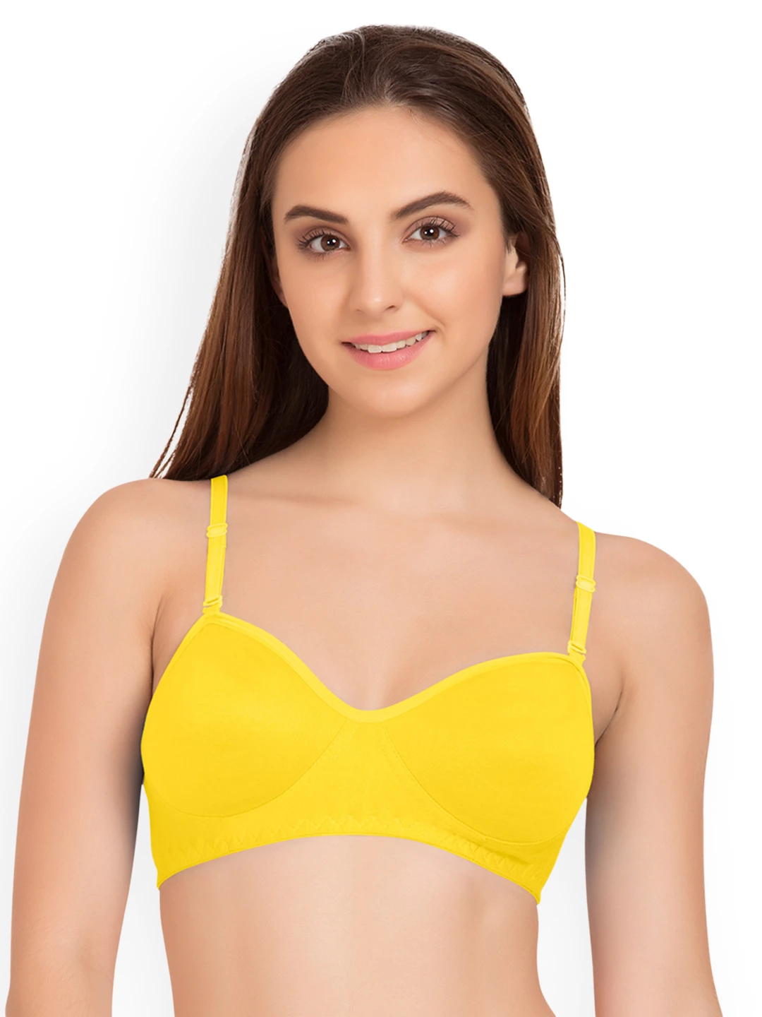 Yellow Solid Non-Wired Non Padded T-shirt Bra
