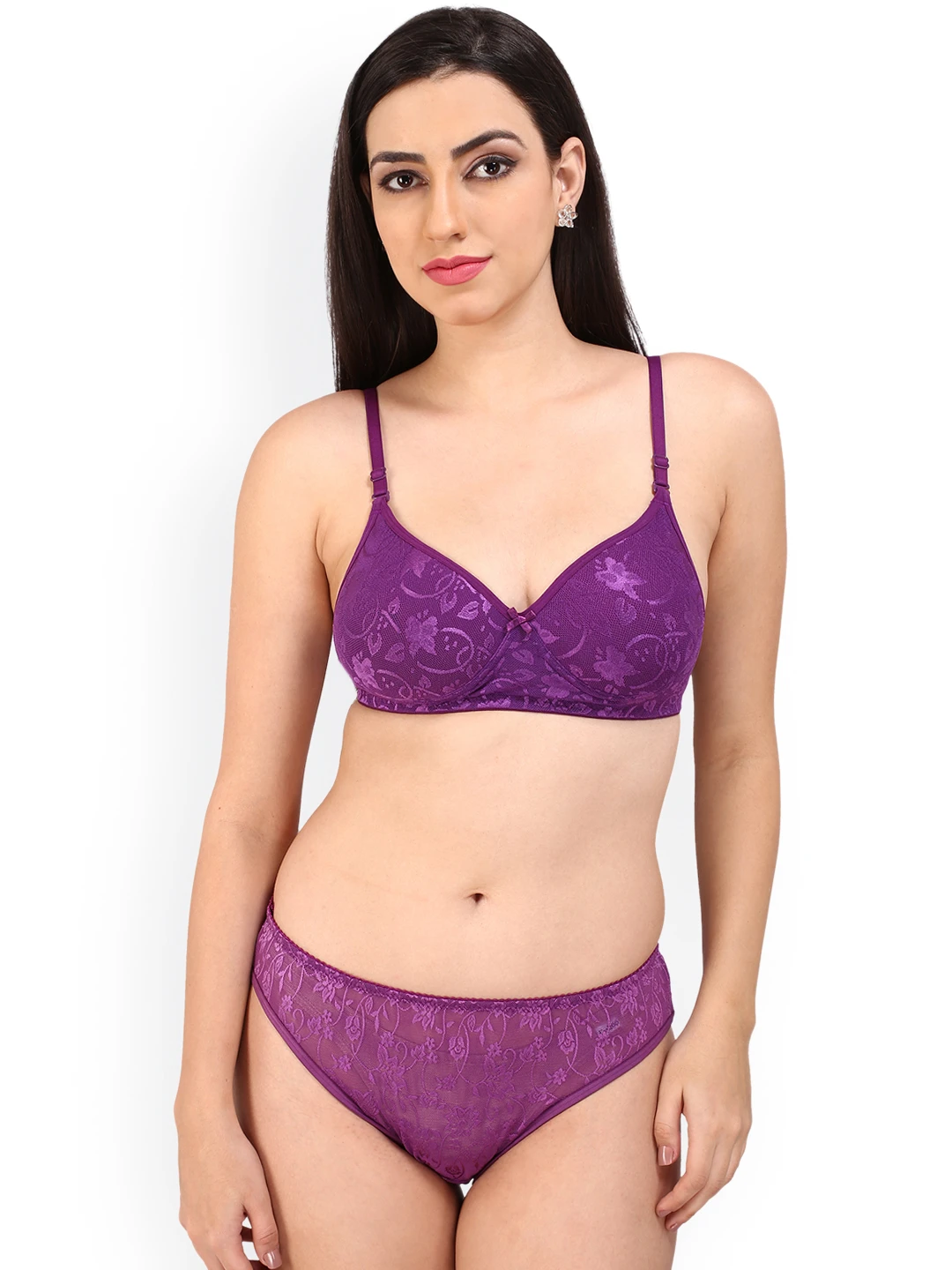 Women Purple Lingerie Set