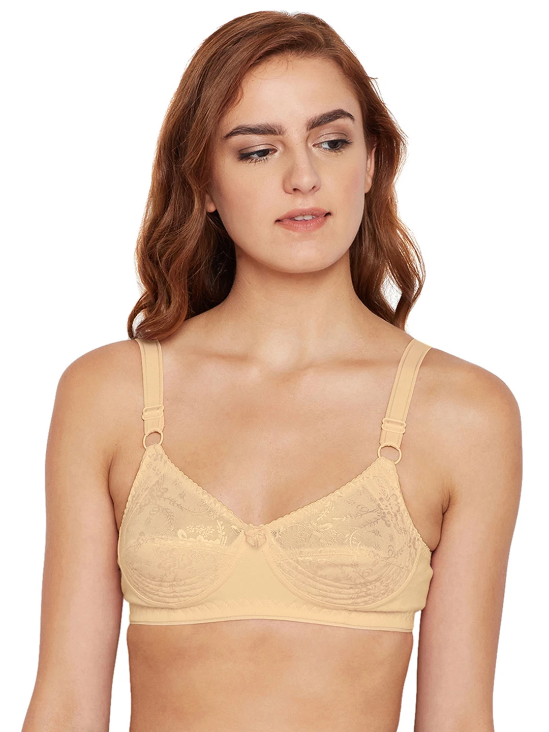 Women Pack of 3 Beige Self Design Everyday Bra E5583