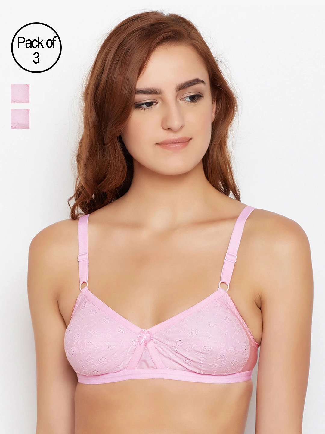 Pack of 3 Solid Non-Wired Non Padded Everyday Bra E5524