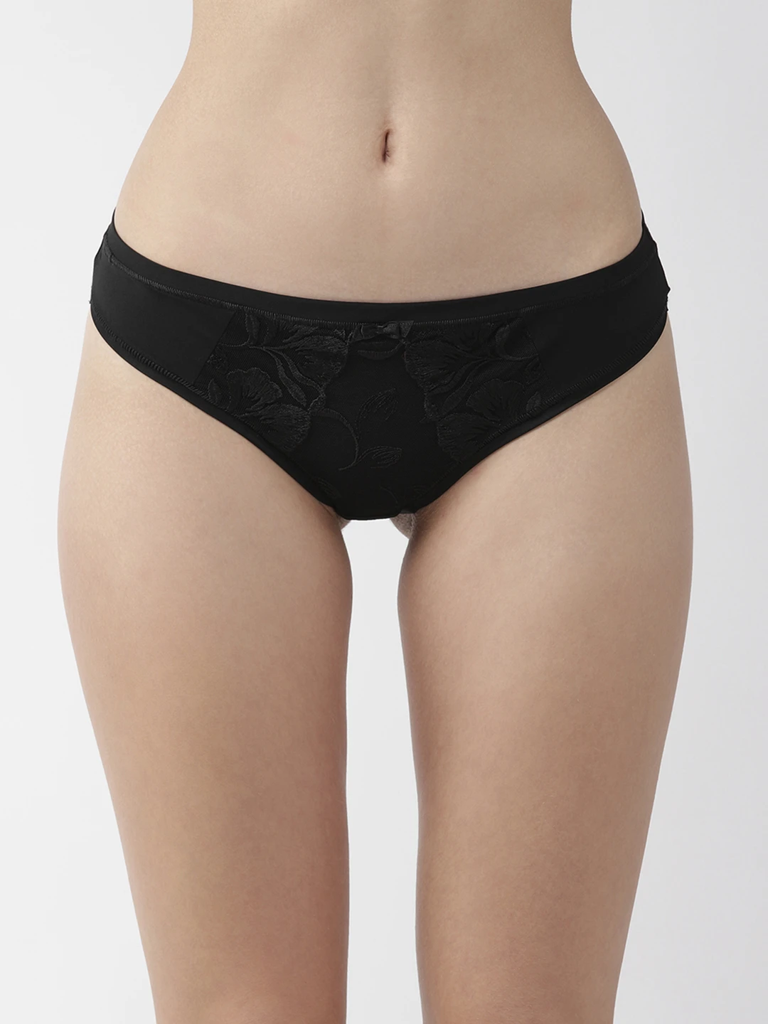 Women Black Solid Bikini Briefs