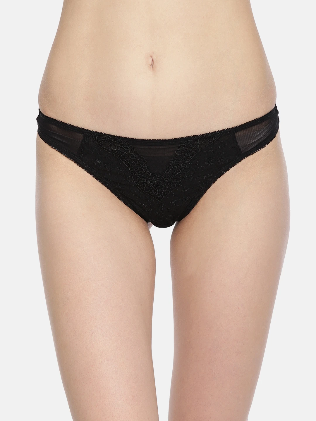 Women Black Lace Bikini Briefs
