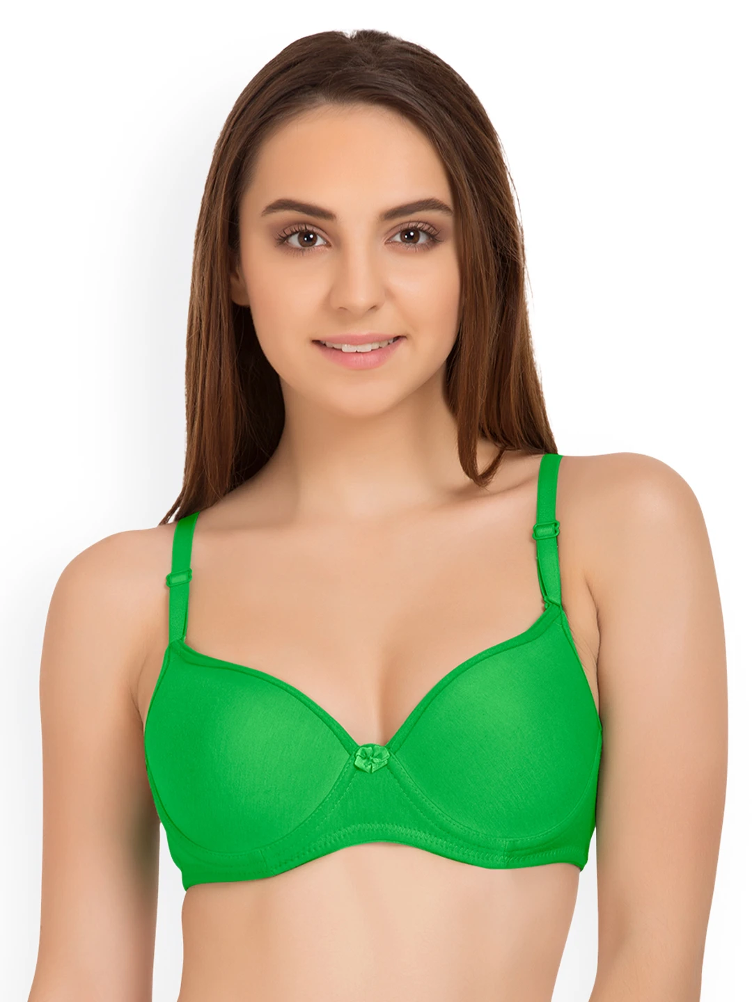 Sea Green Solid Underwired Lightly Padded T-shirt Bra