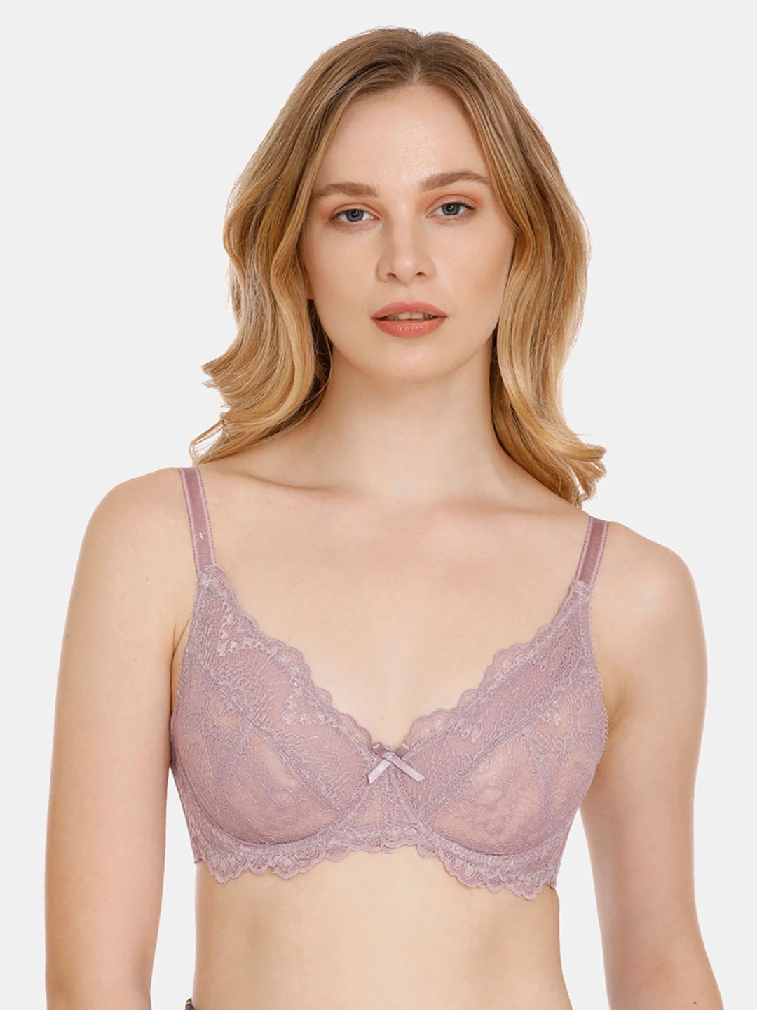 Purple Lace Underwired Non Padded Everyday Bra