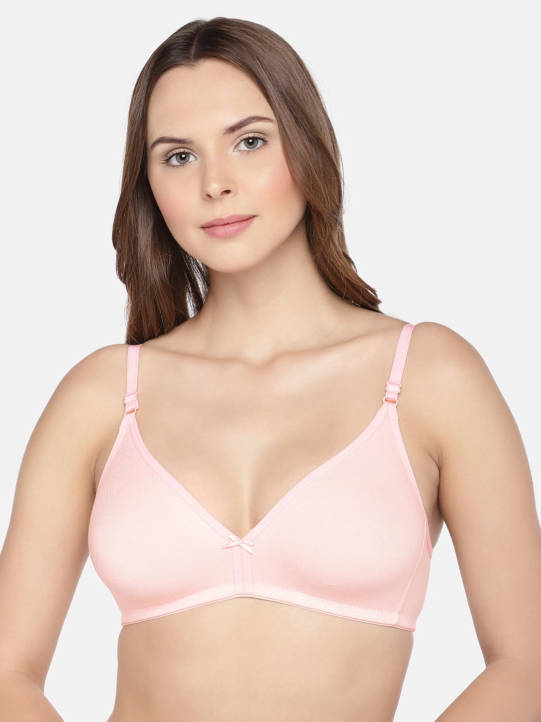 Pink Solid Non-Wired Non Padded T-Shirt Bra ISB002T