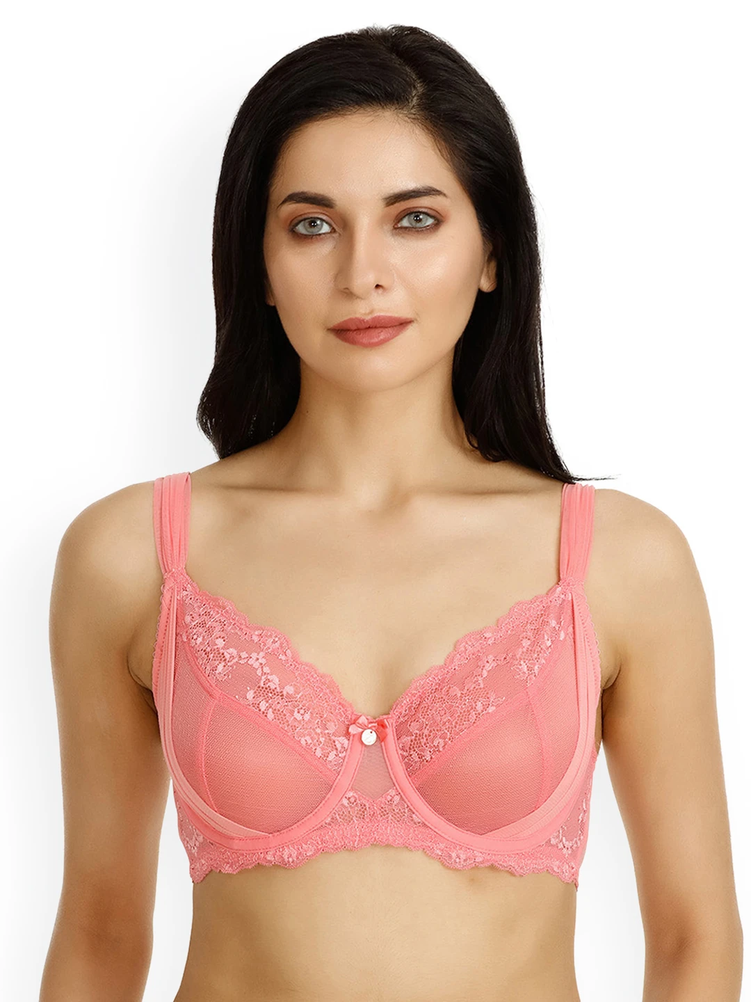 Pink Lace Underwired Non Padded Everyday Bra
