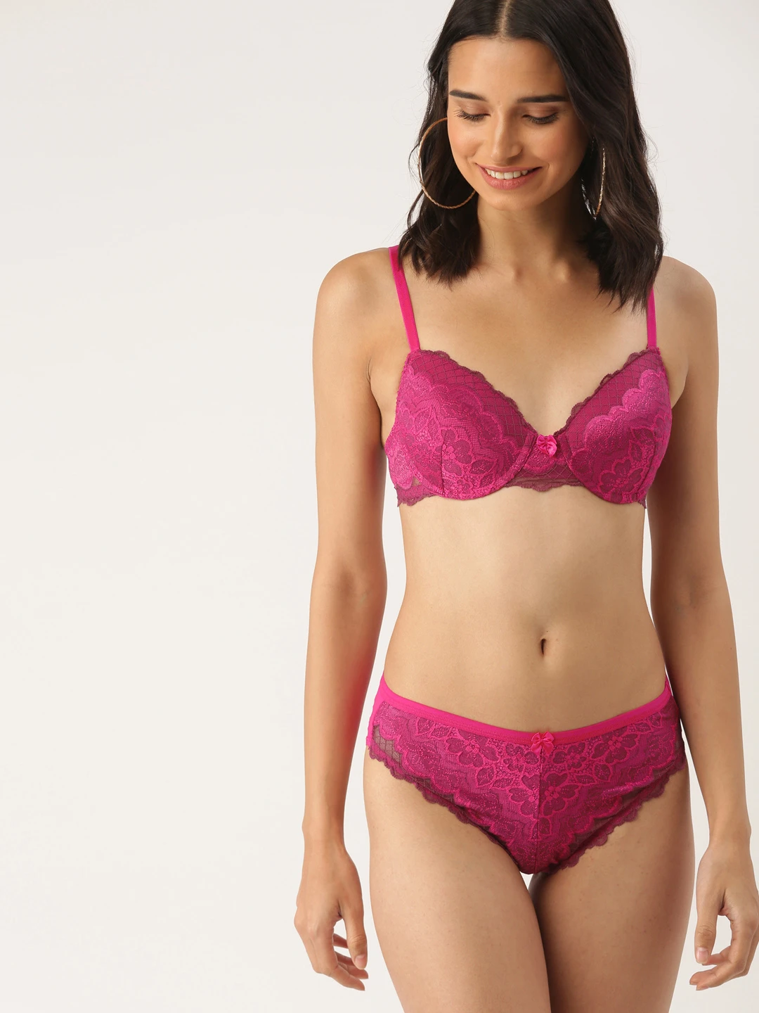Pink Lace Lingerie Set